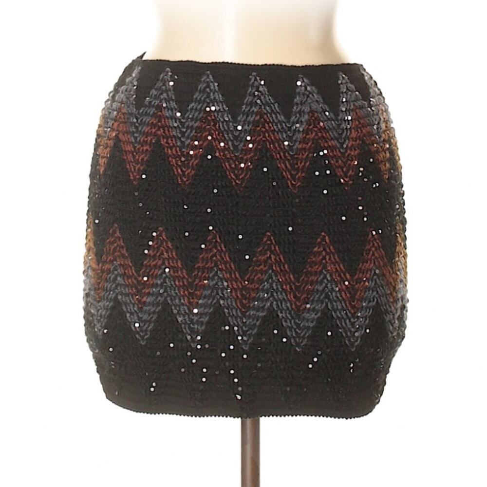 Hot & Delicious knit and sequin mini bodycon skirt, med